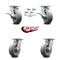 Service Caster 6 Inch Kingpinless Thermoplastic Rubber Wheel Caster Swivel Locks 2 Brakes, 4PK SCC-KP30S620-TPRRF-SLB-BSL-2-BSL-2 - alternate 2